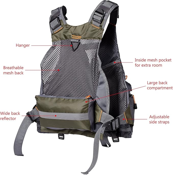 BASSDASH Strap Fishing Vest Adjustable